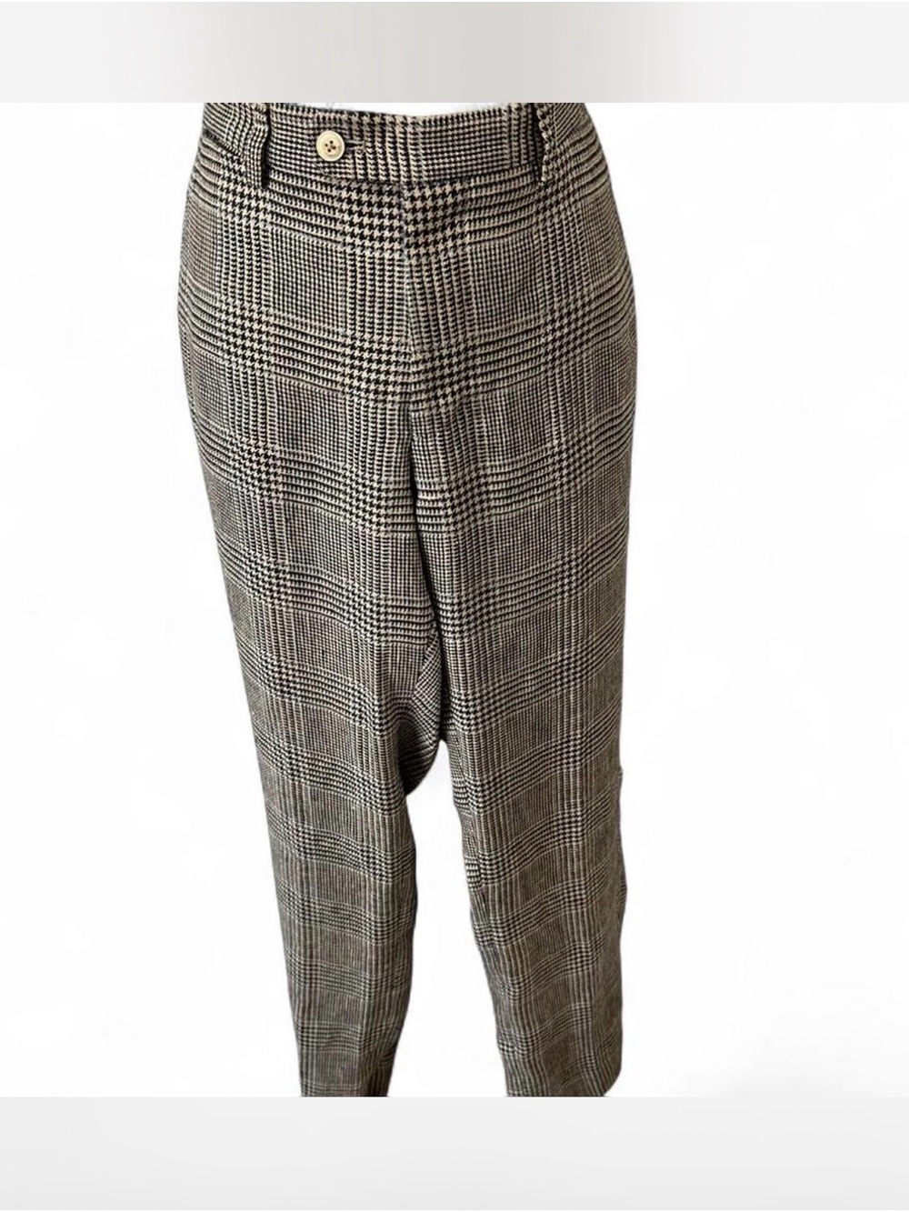 Massimo Dutti Extra Fine Linen pants in Gray and brown with black Trim‎